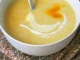 Velouté de topinambours-pommes de terres au lait de coco et gingembre