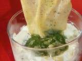 Verrine de saumon, comme un tzatziki et pesto d'aneth et pas comme chez mamie