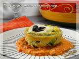 Petits flans de courgettes sauce poivron rouge