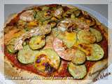 Pizza sans gluten aux courgettes et crevettes