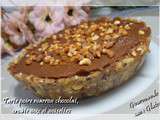 Tarte poire marron chocolat, croûte noix et noisettes