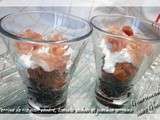 Verrine au riz noir vénéré, tomates séchées et jambon serrano