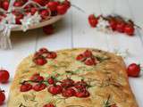 Foccacia tomates cerises et romarin pour fêter l'arrivée de l'été