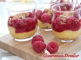 Verrines Streusel, orange curd et framboises