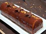 Bûche de Noël chocolat, praliné et citron