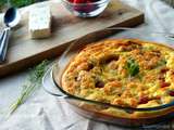 Clafoutis salé à la tomate, fêta et jambon