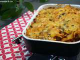 Gratin de farfalles au boeuf et poivron vert