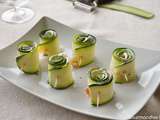 Makis verdes : roulés courgette, St Moret et saumon fumé