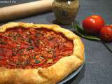 Tarte à la tomate, oignon, moutarde à l’ancienne et parmesan