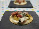 Tortillas tartelettes au jambon, olives et roquefort