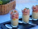 Verrine mousse de courgette et duo de saumon