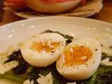 Tapas. 
Sautéed spinach, soft egg, garlic and cheese