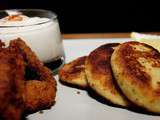 Nuggets de poisson,galettes et créme de chou-fleur