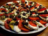 Salade tomate,aubergine et mozzarella de bufflone