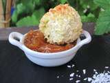 Accras de poulet à la noix de coco, chutney de pommes