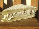 Brie farci au chèvre crémeux, noix et figues