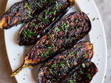 Aubergines au miso au barbecue
