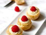 Choux à la framboise et crème pâtissière au Comté