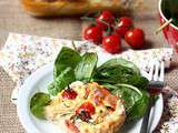 Clafoutis aux tomates cerises, courgettes et brebis