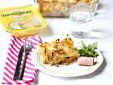 Gratin de farfalle, jambon, champignon et fromage Leerdammer ®