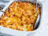 Gratin de macaroni au fromage et jambon blanc