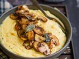 Polenta au comté et aux champignons de Paris