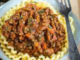 Sauce bolognaise végétarienne aux lentilles