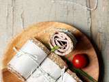 Wrap de sarrasin au fromage frais et jambon aux herbes