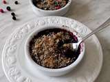 Crumble chocolat aux fruits rouges (sans gluten, sans beurre)