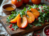 Comment se mange un kaki en salade salée sans masquer sa douceur