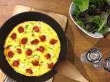 Fritatta aux petits pois, feta et chorizo