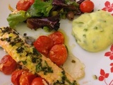 Saumon aux herbes et tomates confites