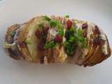 Pommes de terre Hasselback, fromage Grondines et bacon