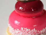 Entremets noix de coco et framboise, suave et gourmand