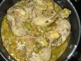 Tajine de poulet au citron confit et olives vertes