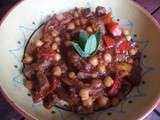 Tajine de veau aux pois chiches et poivrons