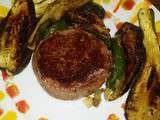 Tournedos de taureau de Camargue et courgettes bio à la plancha