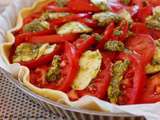 Tarte aux tomates, mozzarella et pesto