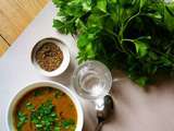 Soupe de lentilles vertes, carottes et cumin