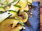 Tagliatelles de courgettes, noisettes, estragon et aneth