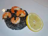 Risotto aux crevettes & encre de seiche