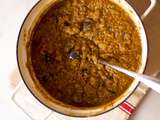 Curry de lentilles corail, coco et aubergines