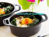 Oeufs Cocotte aux Epinards et au Roquefort