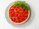 Tarte à la rhubarbe Glossée au sirop de Fraise Gariguette