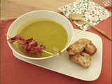 Velouté de chou vert au lard grillé