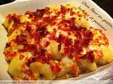 Gratin de chou fleur, lardons et poivrons