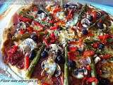 Pizza aux asperges vertes