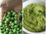 Purée de petits pois et carottes nouvelles al dente