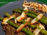 Cru-Cuit de Haddock en Salade d’Asperges et de Lentilles