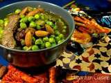 Foie de Veau façon Tajine Dattes-Amandes-Petits Pois